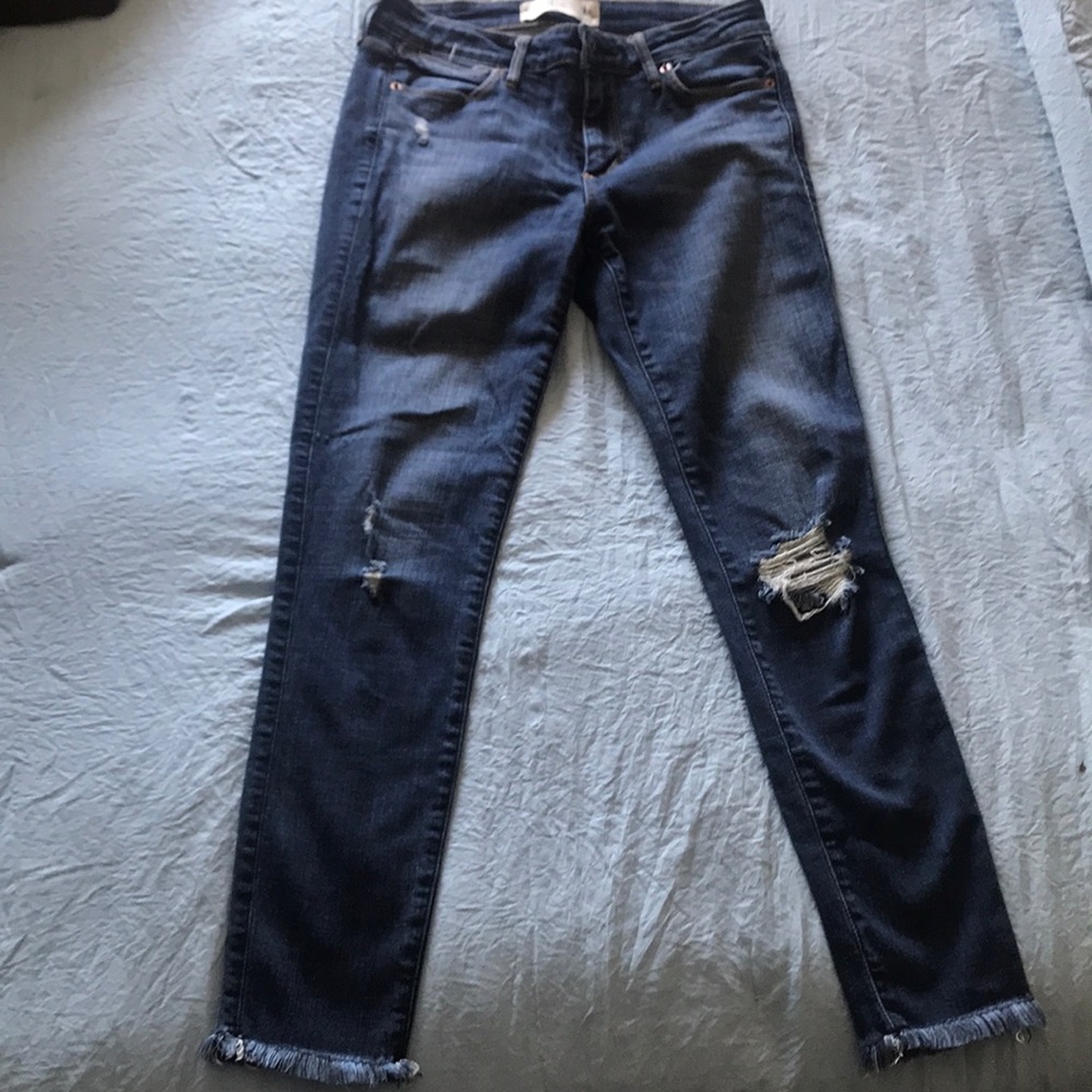 Abercrombie & Fitch ankle jeans with fringe